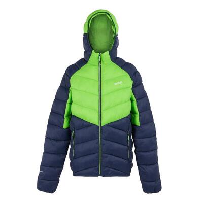 Heren dalent geïsoleerde jas met capuchon (groene flits/navy)