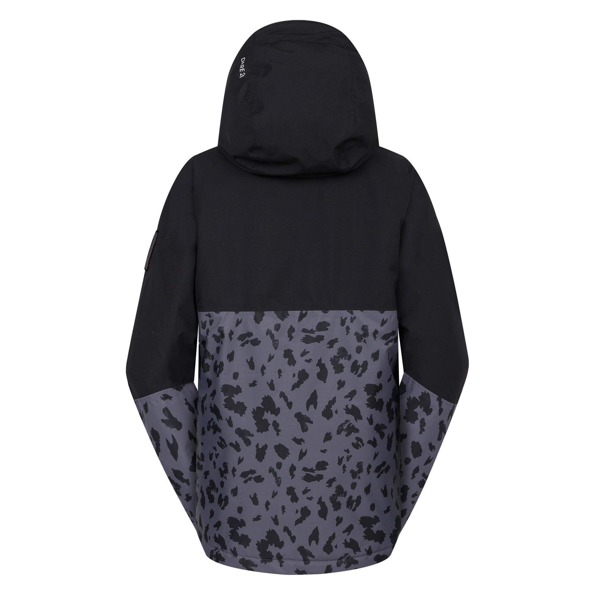 "Snowburst" Skijacke Über den Kopf für Damen Schwarz/Ebenholz-Grau 2/5