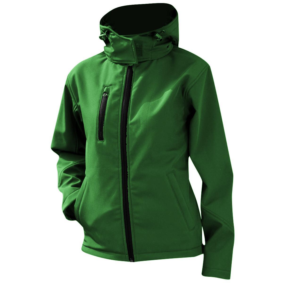 RESULT Kern Dames Lite Hooded Softshell Jacket (Levendig groen/zwart)