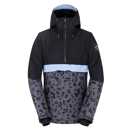 Snowburst" Skijacke Über den Kopf für Damen Schwarz/Ebenholz-Grau