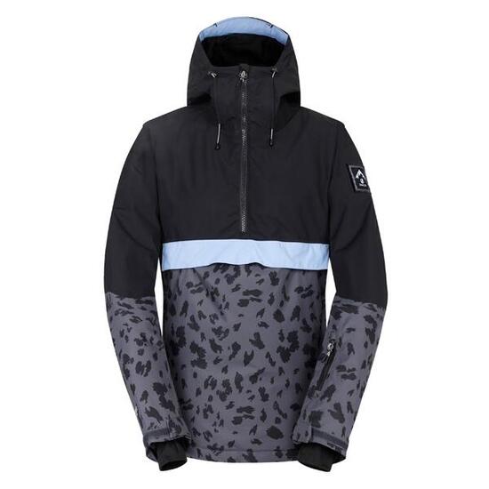 Snowburst" Skijacke Über den Kopf für Damen Schwarz/Ebenholz-Grau
