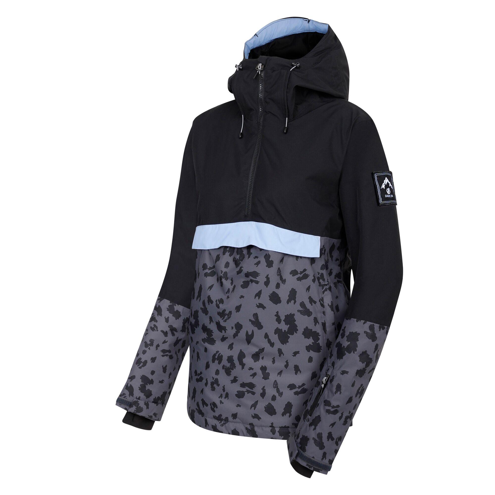 "Snowburst" Skijacke Über den Kopf für Damen Schwarz/Ebenholz-Grau 3/5