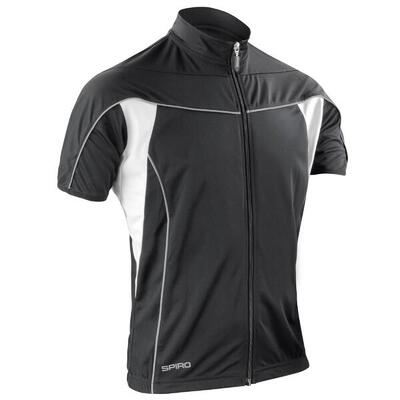 Heren bikewear full zip performance jacket (zwart/wit)