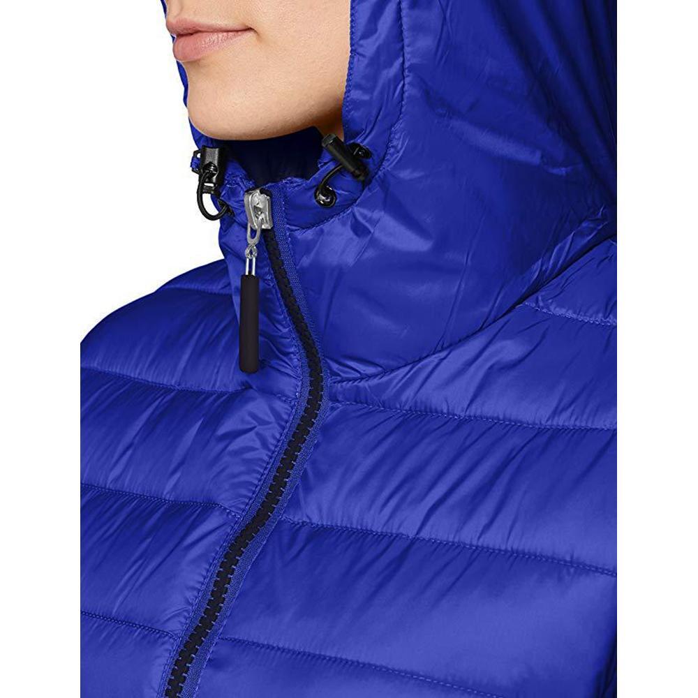 Casaco com capuz para mulheres/ladias urbanas (Azul Royal/Azul Marinho) 4/6