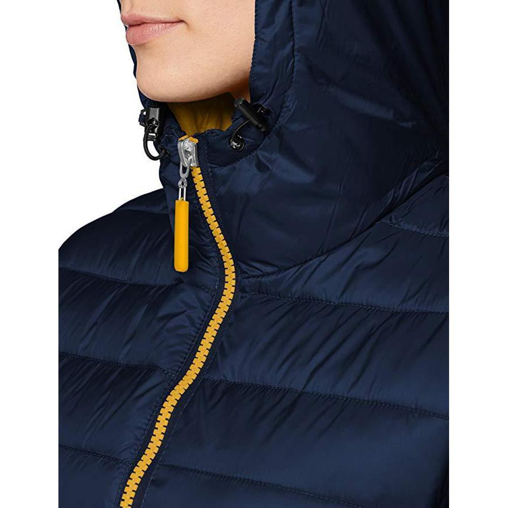 Casaco com capuz para mulheres/ladias urbanas (Marinha/Yellow) 6/7