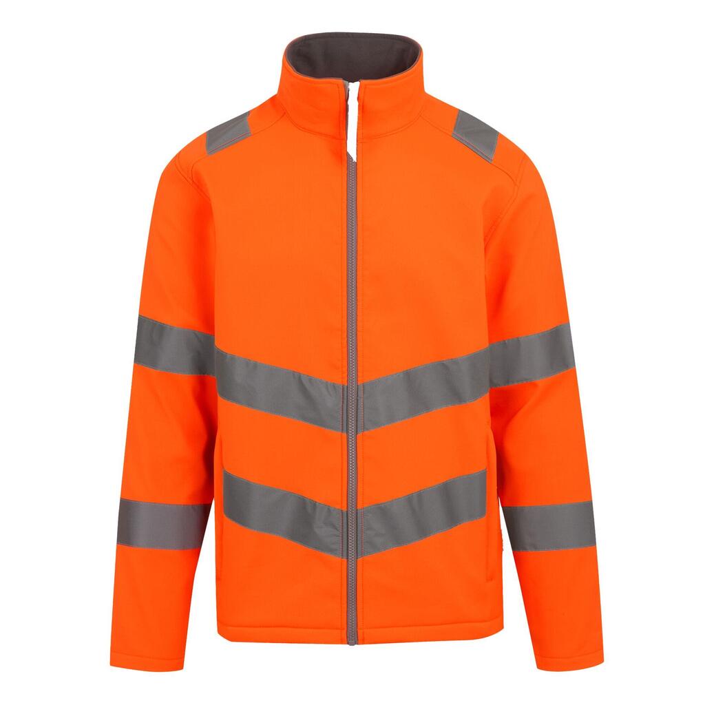 Mens 2 Layer HiVis Soft Shell Jacket (Orange)