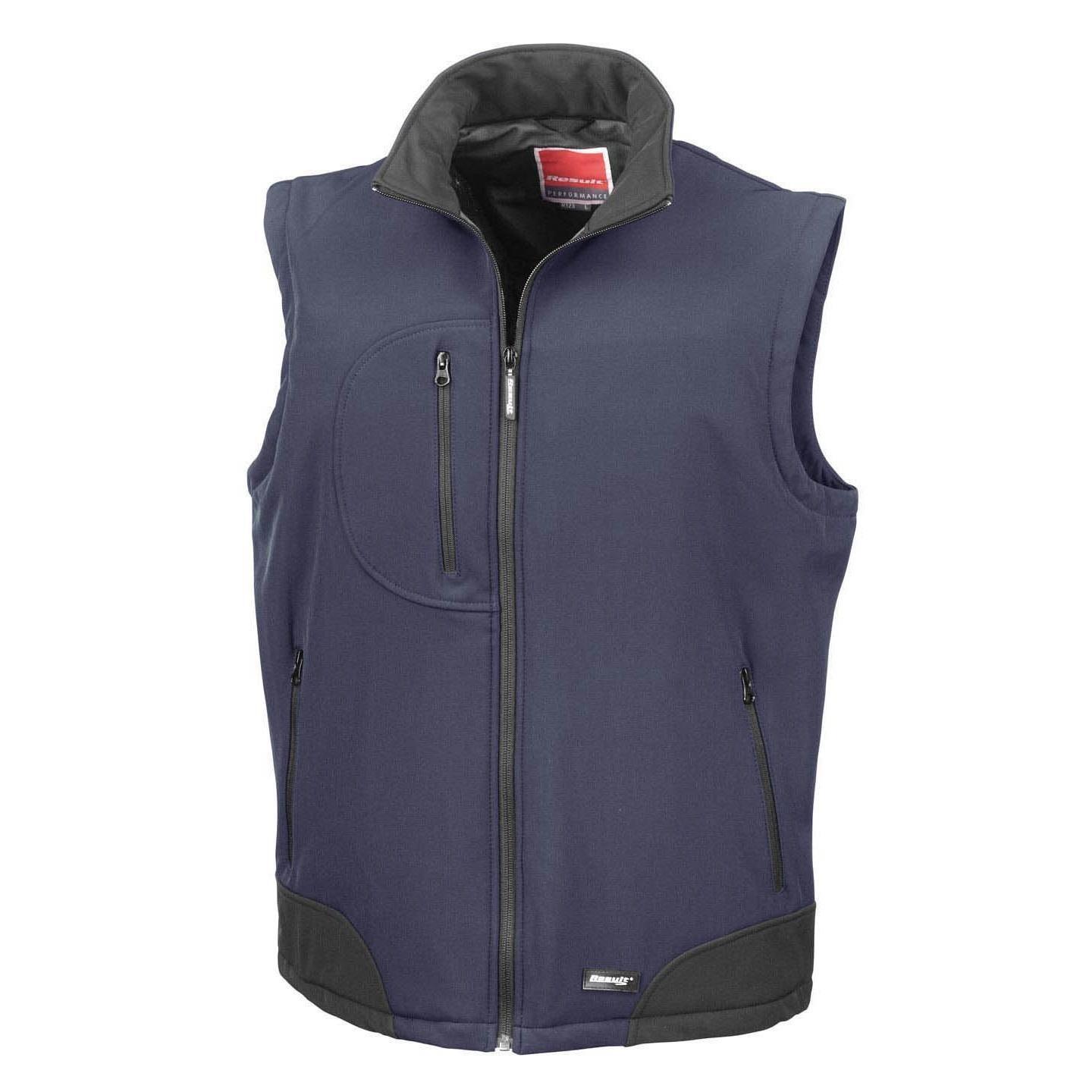 Gilet Sportivo Softshell Impermeabile E Traspirante Uomo Result Blu Navy/Nero 2/3