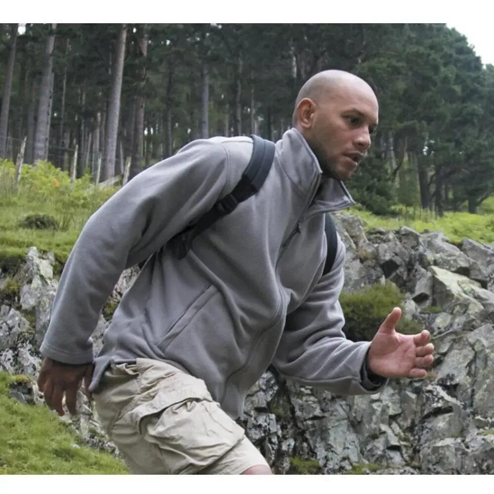 Mens High Grade Microfleece Horizon Showerproof Breathable Jacket (Light Grey)