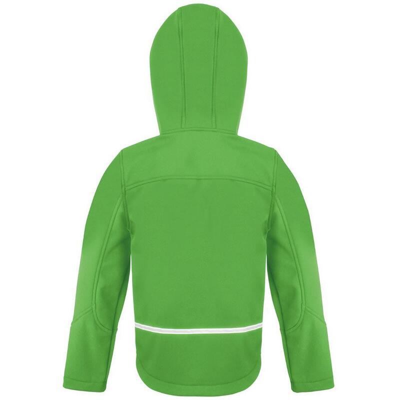 Core Kids Unisex Junior Hooded Softshell Jacket (Levendig groen/zwart)