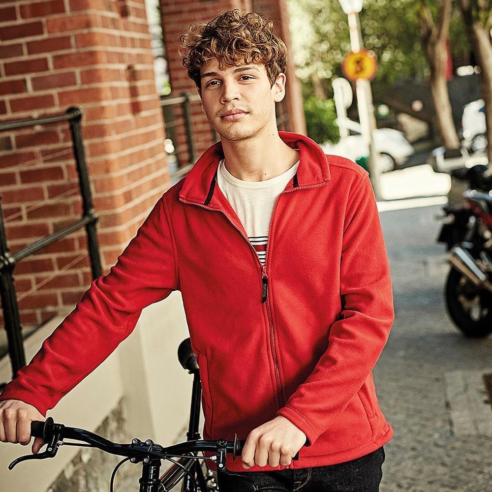 Casaco Masculina Fleece Vermelho Clássico 3/5
