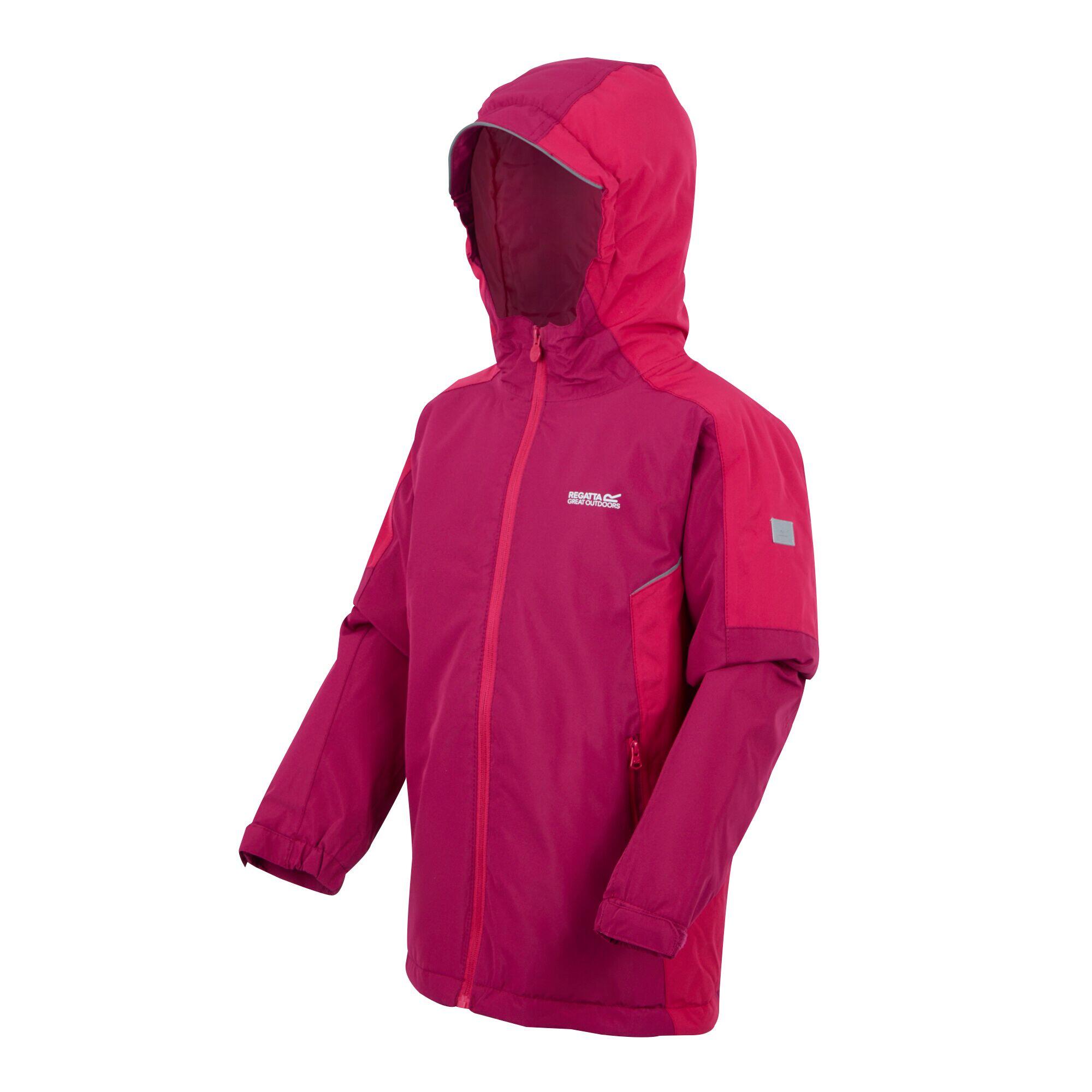 "Hurdle V" Jacke, wasserfest für Kinder Beeren Pink /Pinker Trank 3/5