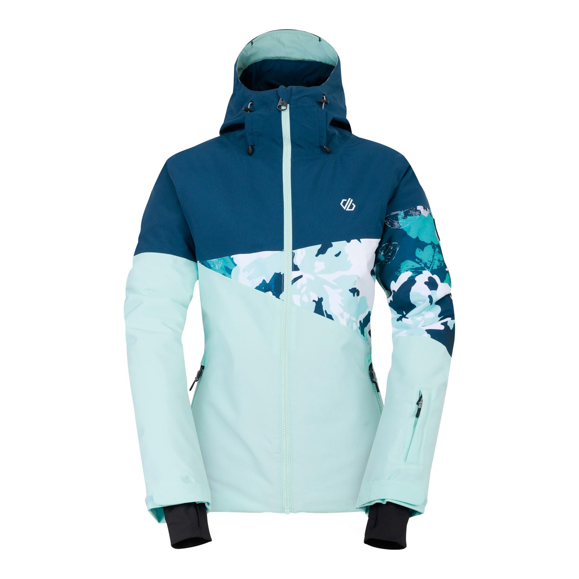 DARE 2B Womens/Ladies Leaf Print Ski Jacket (Moonlight Denim/Water Ballet)
