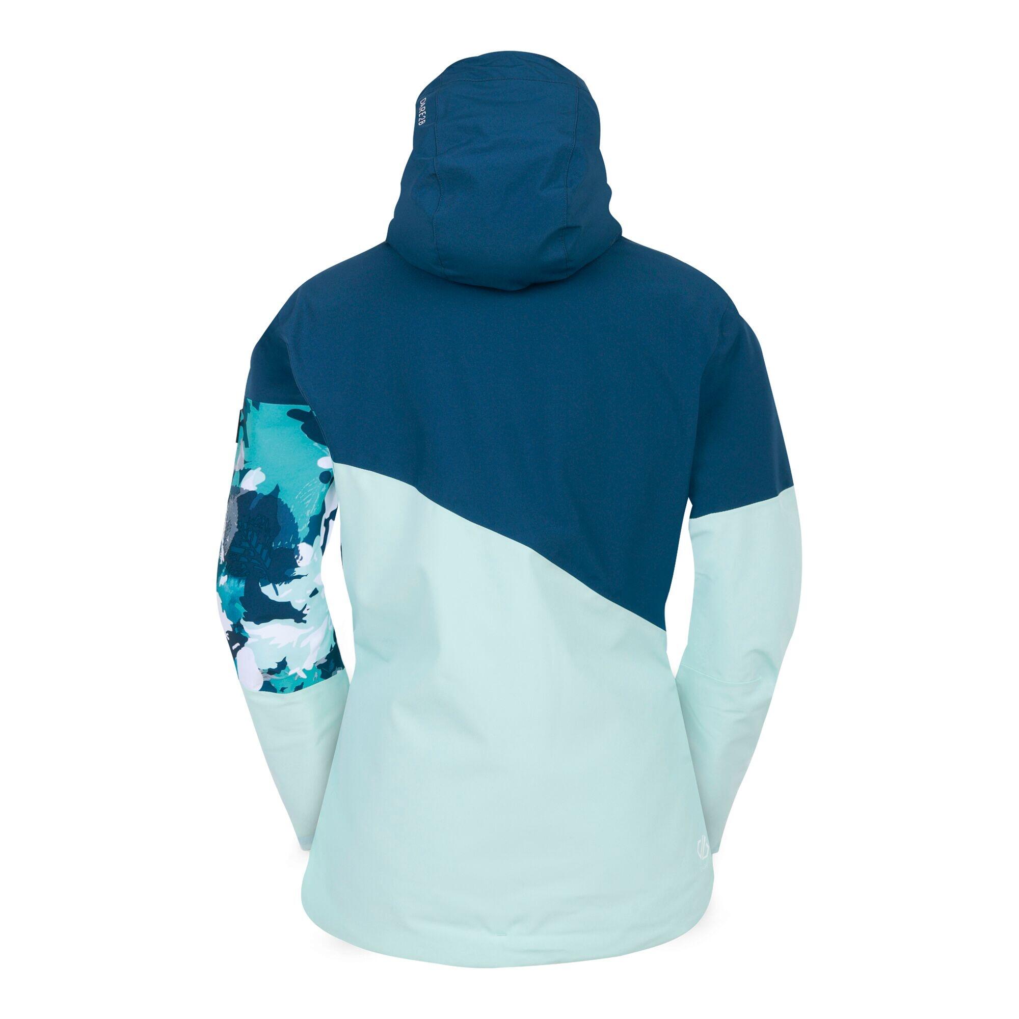 Womens/Ladies Leaf Print Ski Jacket (Moonlight Denim/Water Ballet) 2/4