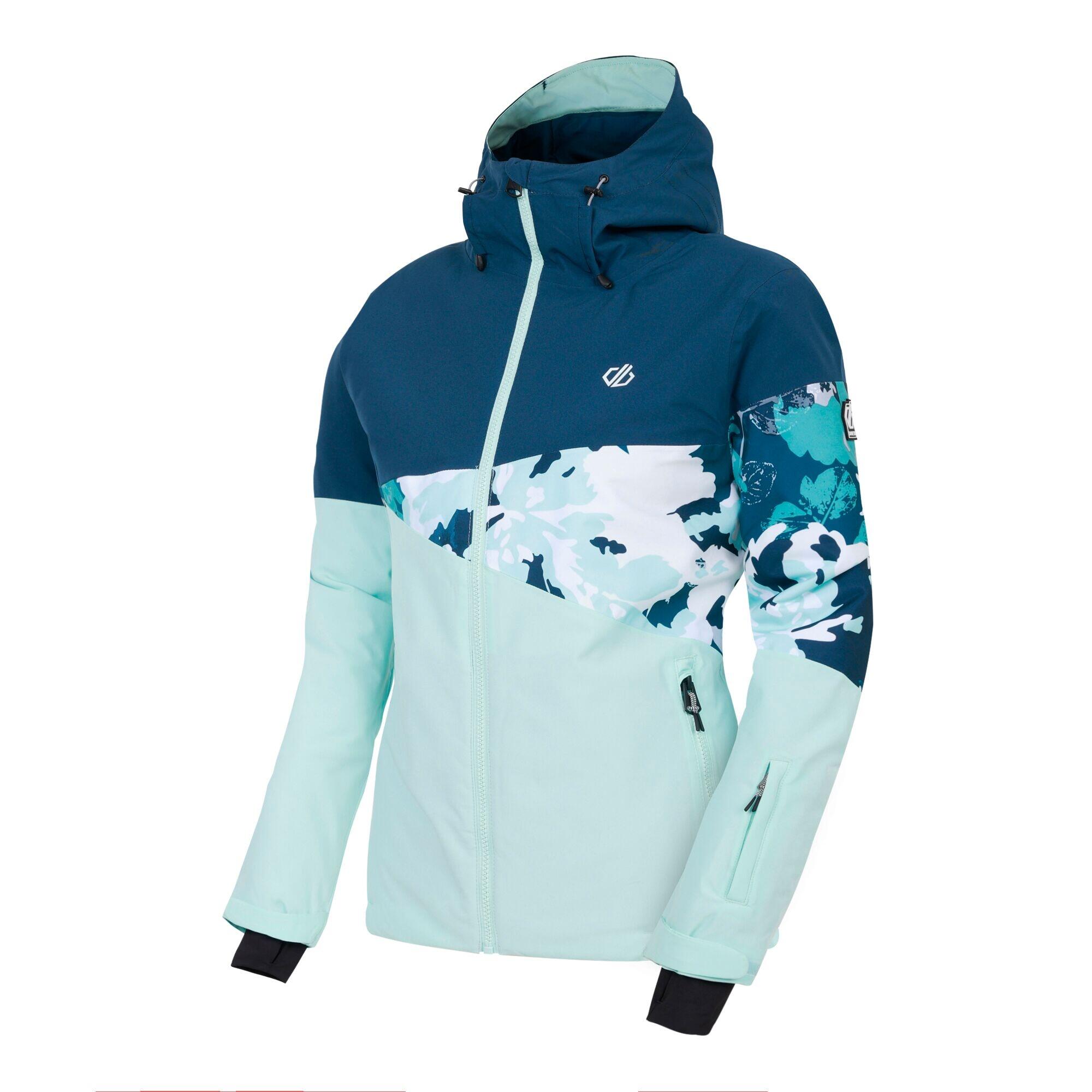 Womens/Ladies Leaf Print Ski Jacket (Moonlight Denim/Water Ballet) 3/4
