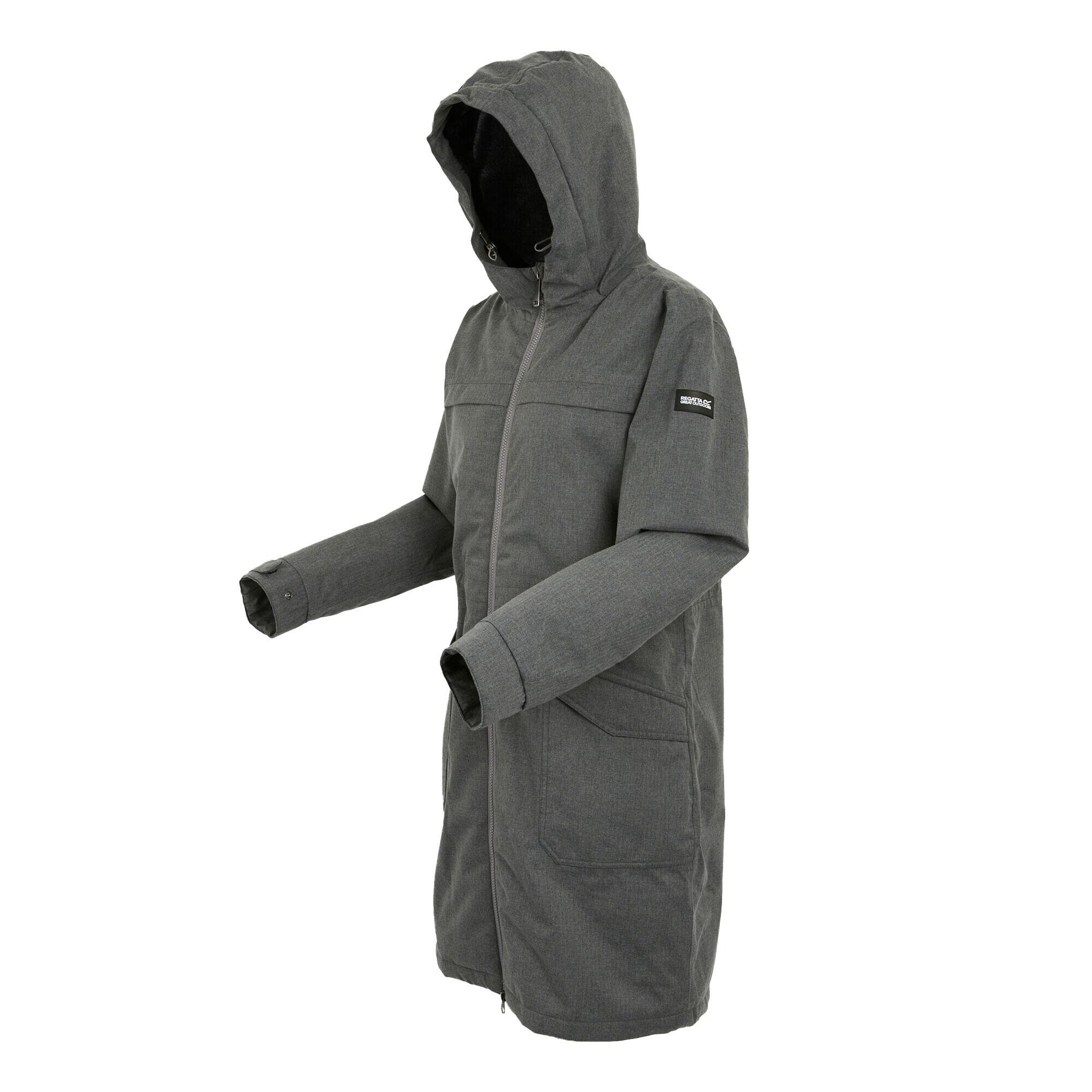 Giacca Impermeabile Donna Regatta Romine II Nero Grigio Cielo Marl 3/4