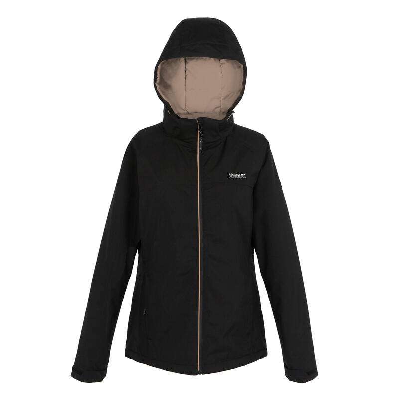Dames Frelton Waterdichte Jas (Zwart/Warme taupe)