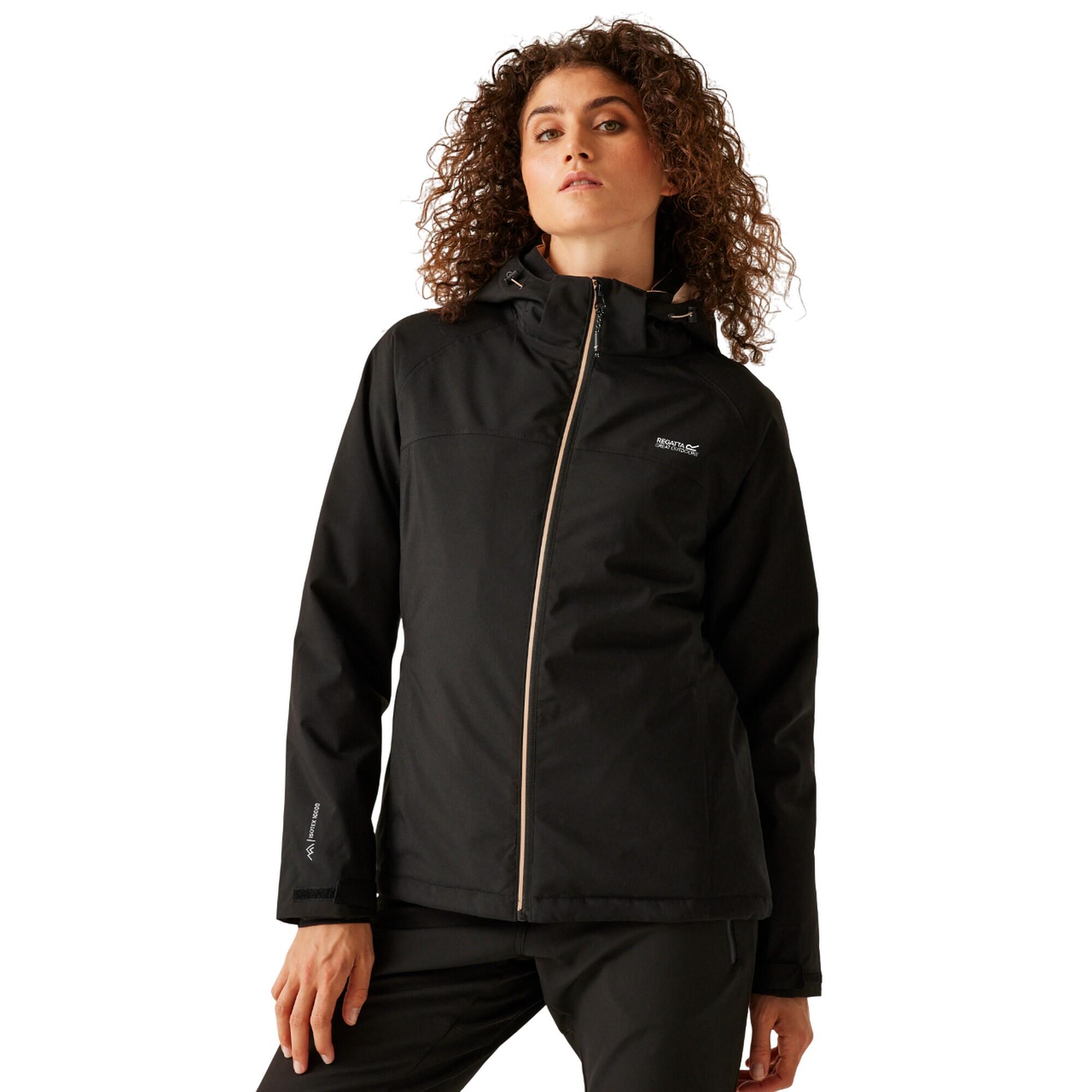 Dames Frelton Waterdichte Jas (Zwart/Warme taupe) 4/5