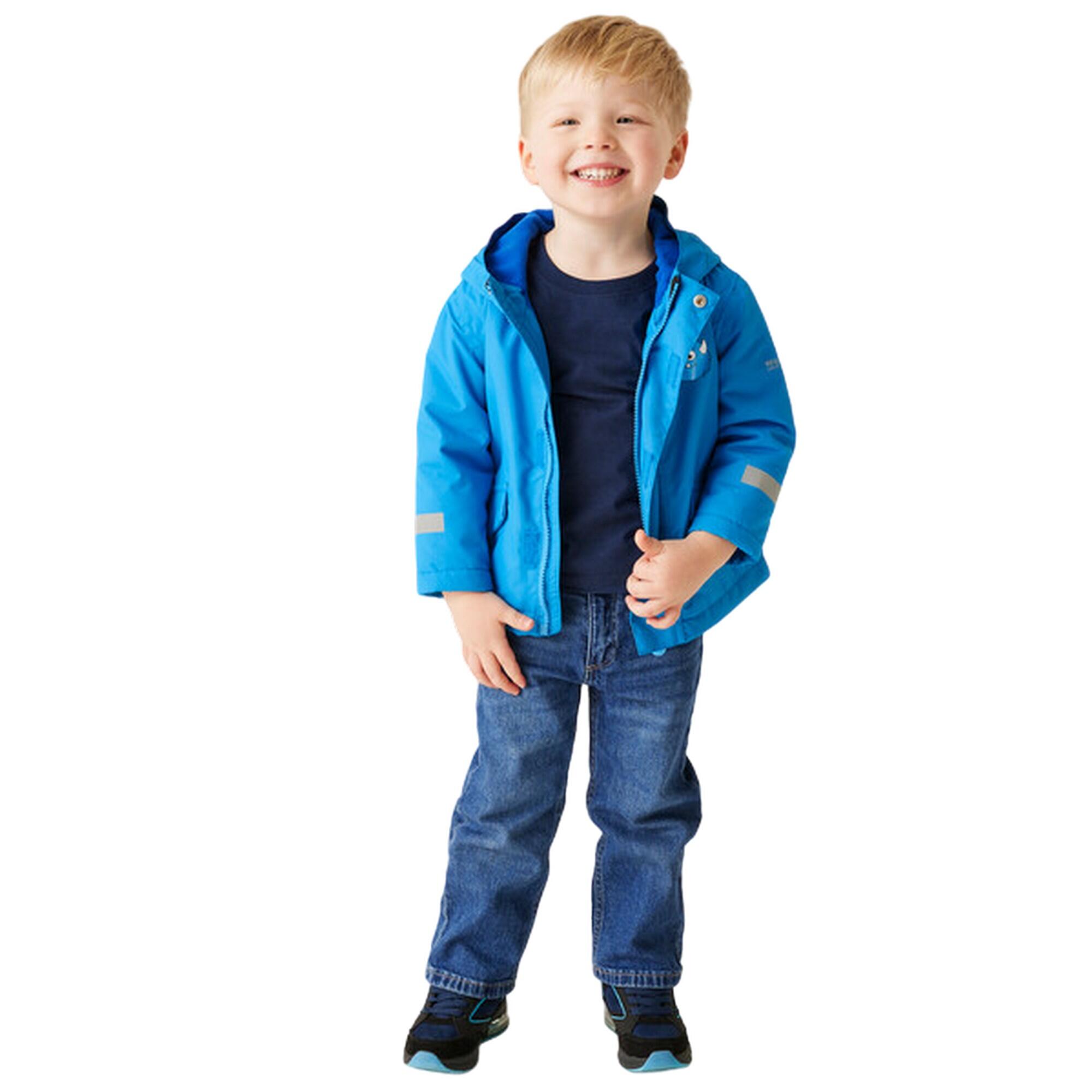 Childrens/Kids Spike The Monster Waterproof Jacket (Hydro Blue) 4/5