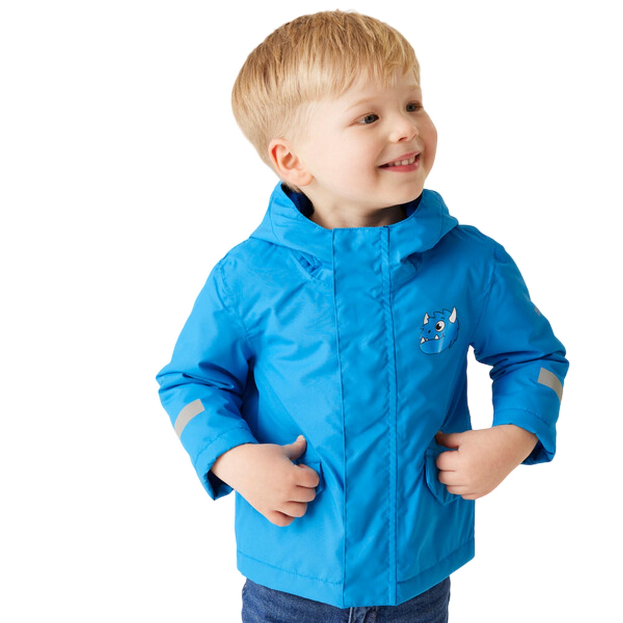 Childrens/Kids Spike The Monster Waterproof Jacket (Hydro Blue) 3/5