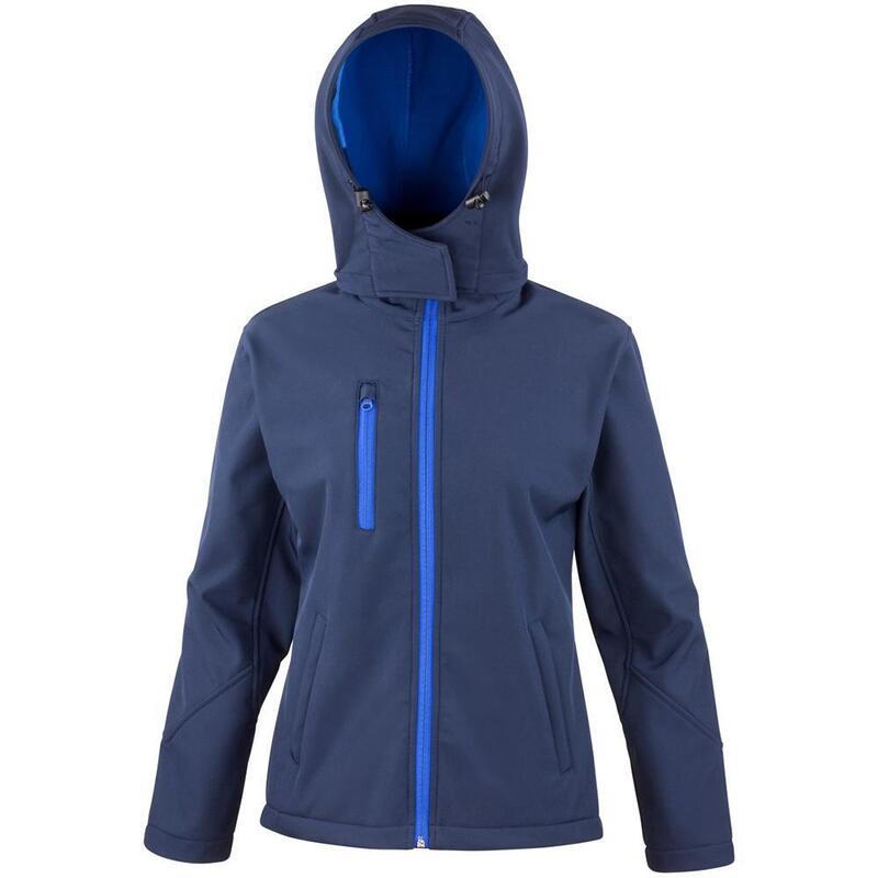 Core Lite Veste Softshell À Capuche Femme (Bleu Marine/Bleu Roi)
