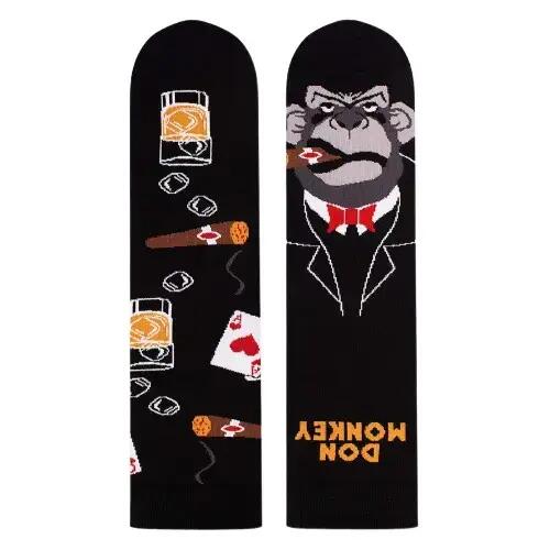 Sosete bumbac Arty Socks Don Maimuta Negru 1/5
