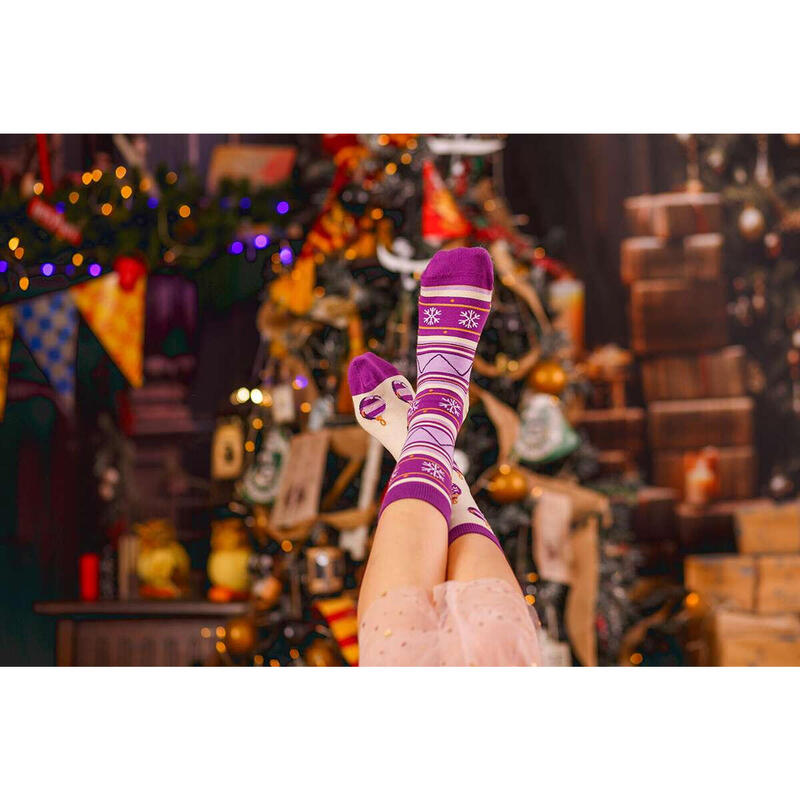 Sosete bumbac de craciun Arty Socks Globuri Violet