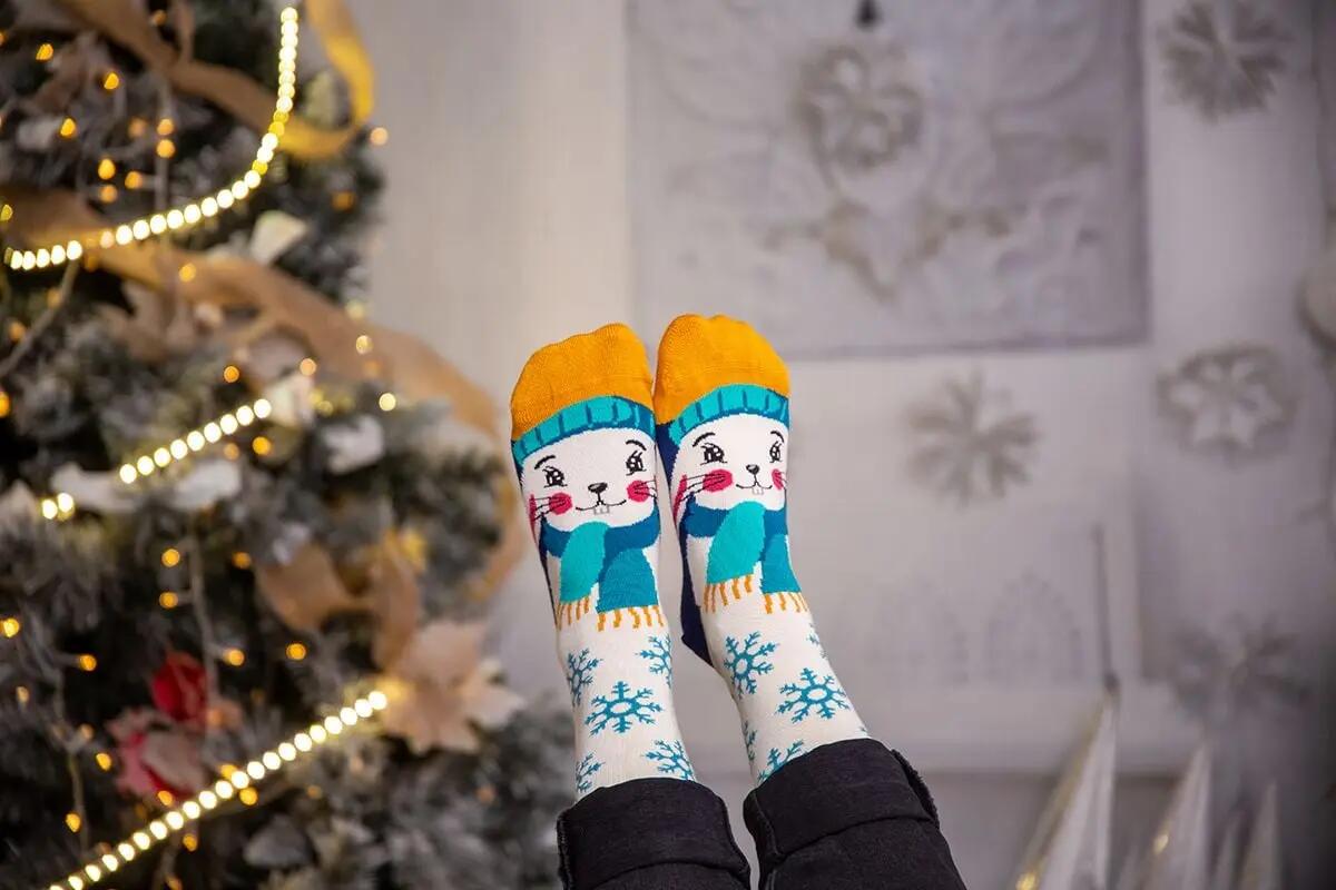 Sosete bambus de craciun Comfort Feet Socks CHRISTMAS RABBIT 5/5