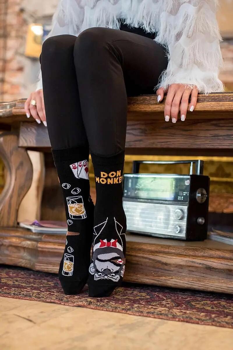 Sosete bumbac Arty Socks Don Maimuta Negru 3/5