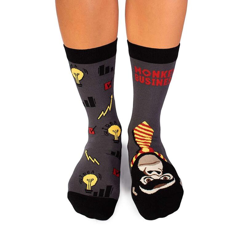 Sosete bumbac Arty Socks Maimuta Afacerista Antracit