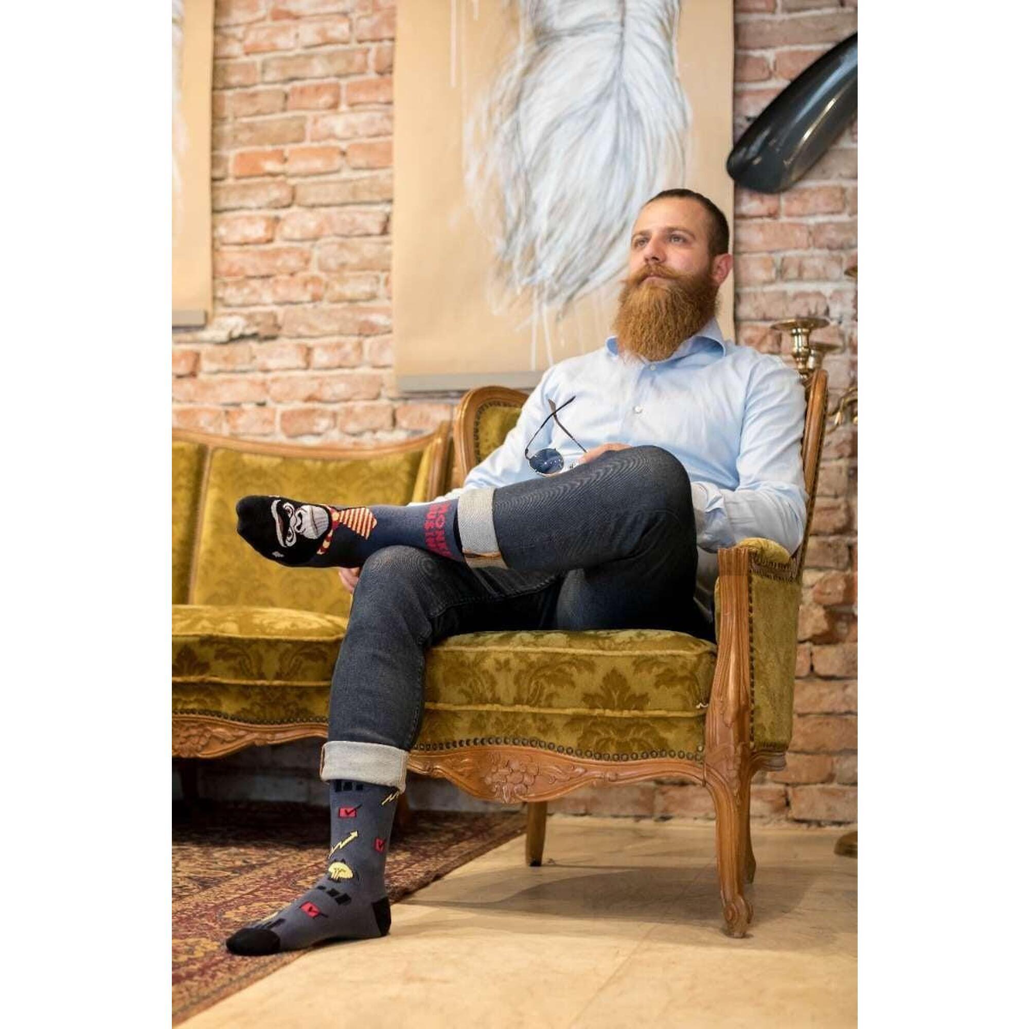 Sosete bumbac Arty Socks Maimuta Afacerista Antracit