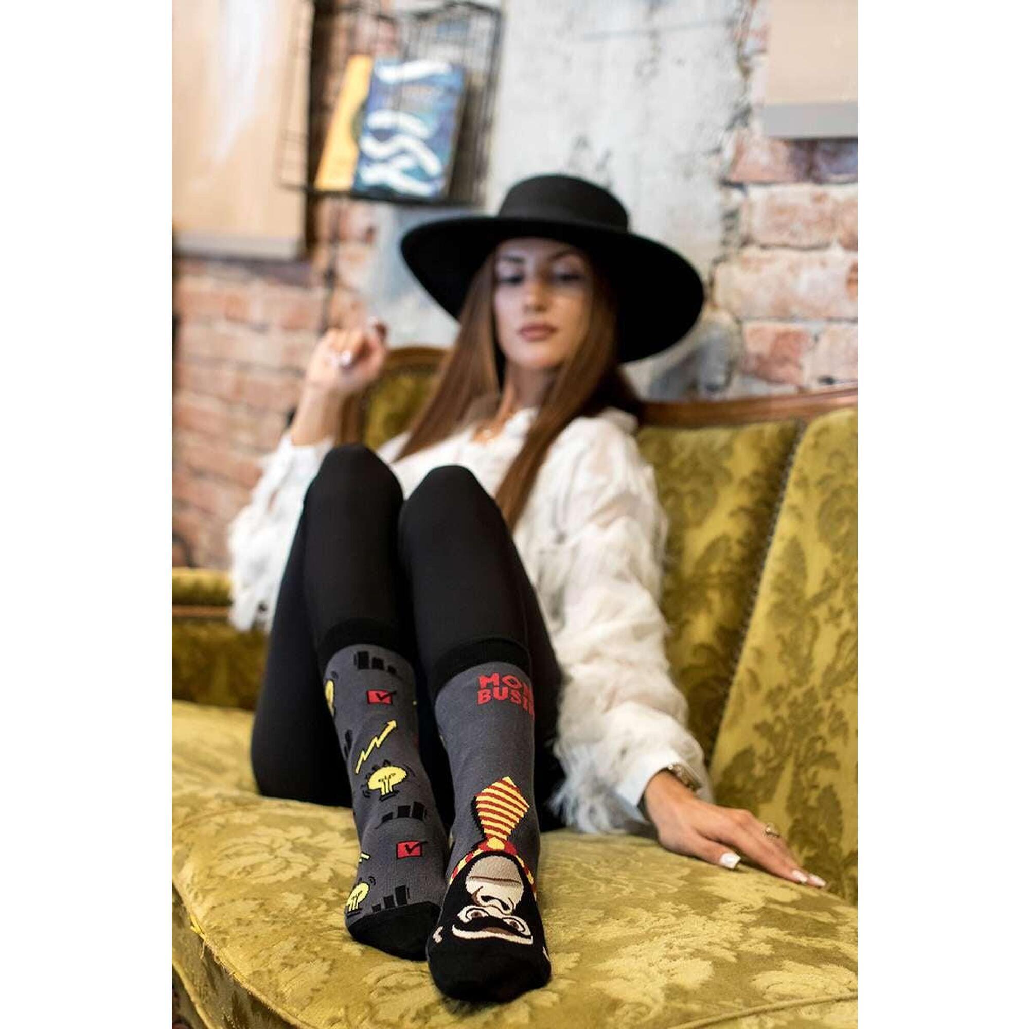 Sosete bumbac Arty Socks Maimuta Afacerista Antracit