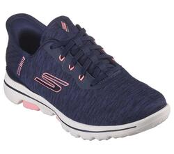 Chaussures de golf pour femmes Skechers GO GOLF Walk 5 Slip Ins, Navy/Pink