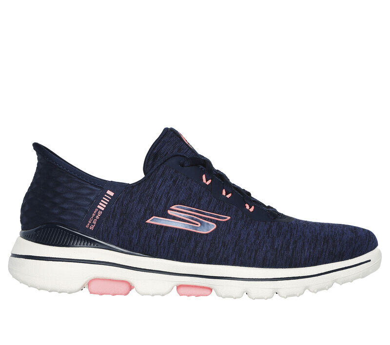 Skechers GO GOLF Walk 5 Slip Ins Zapato de Golf Mujer, Navy/Rosa 2/5