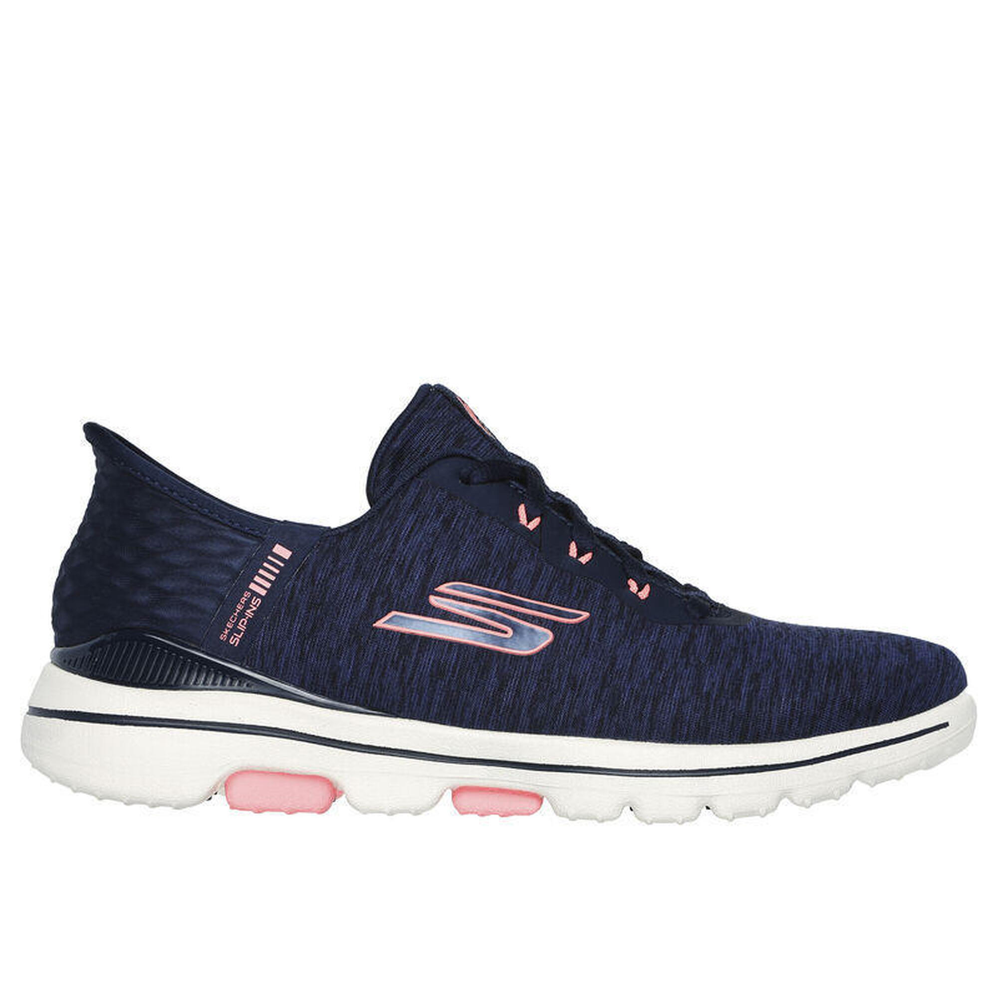 Chaussures de golf pour femmes Skechers GO GOLF Walk 5 Slip Ins, Navy/Pink