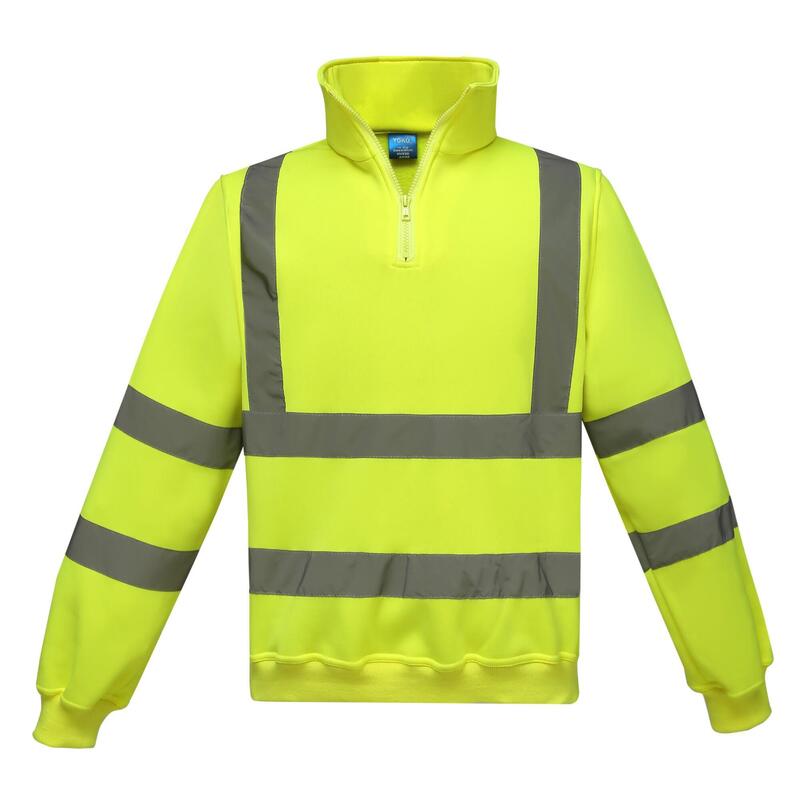 Uniseks HiVis Sweatshirt met Kwartrits voor Volwassenen (Geel)