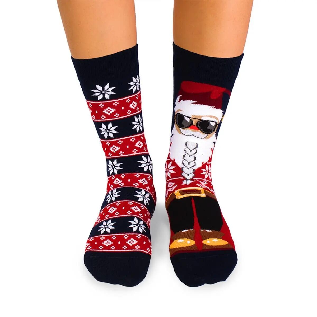 Sosete bumbac de Craciun Cool Santa 3/7