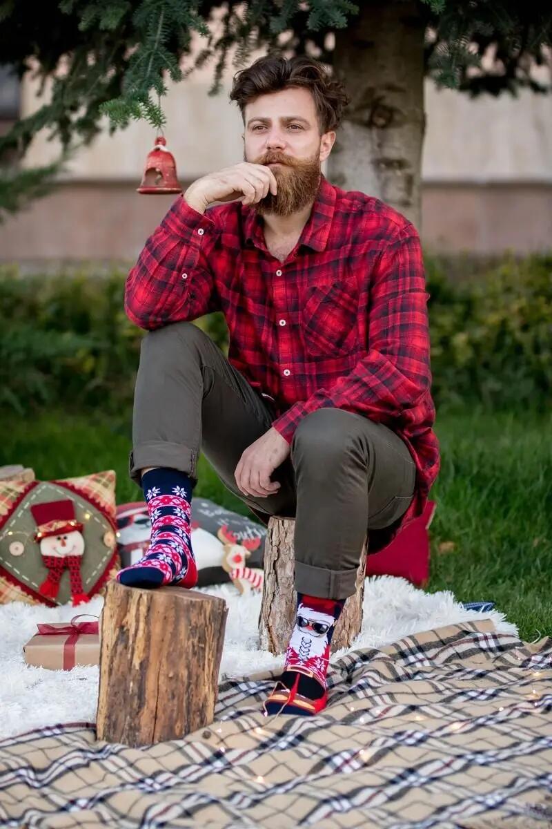 Sosete bumbac de Craciun Cool Santa 6/7