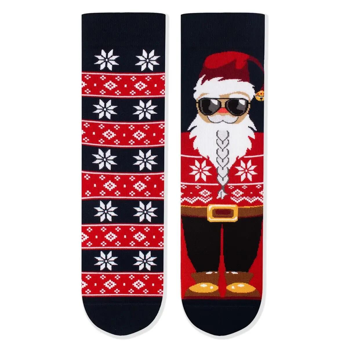 Sosete bumbac de Craciun Cool Santa 1/7