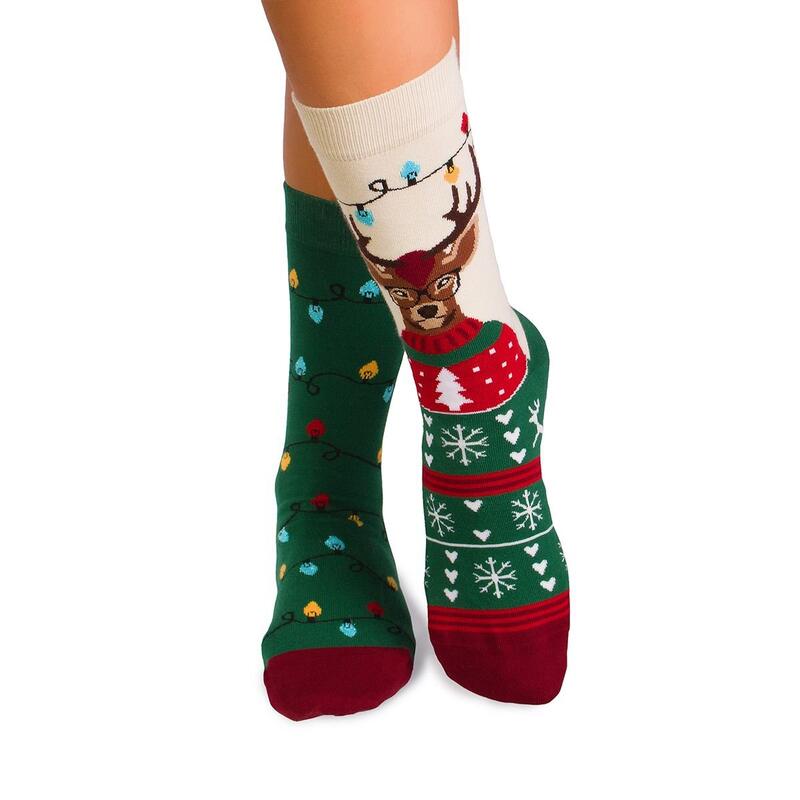 Sosete bumbac de Craciun Rudolf