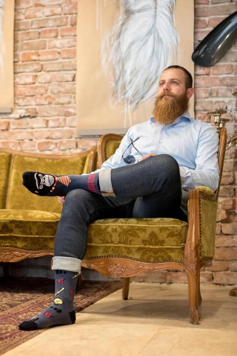 Sosete bumbac Arty Socks Maimuta Afacerista Antracit 3/6