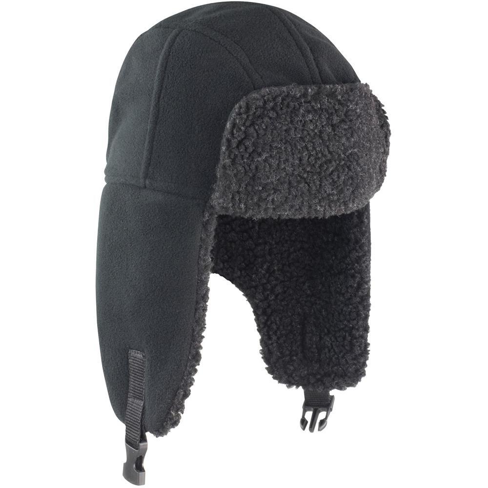 Mens Winter Thinsulate Sherpa Hat (Noir) 3/4