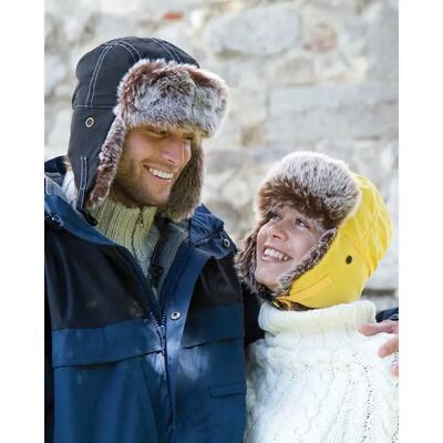 Unisex klassieke thermische winter/ski sherpa trapper hat (middernacht marine)