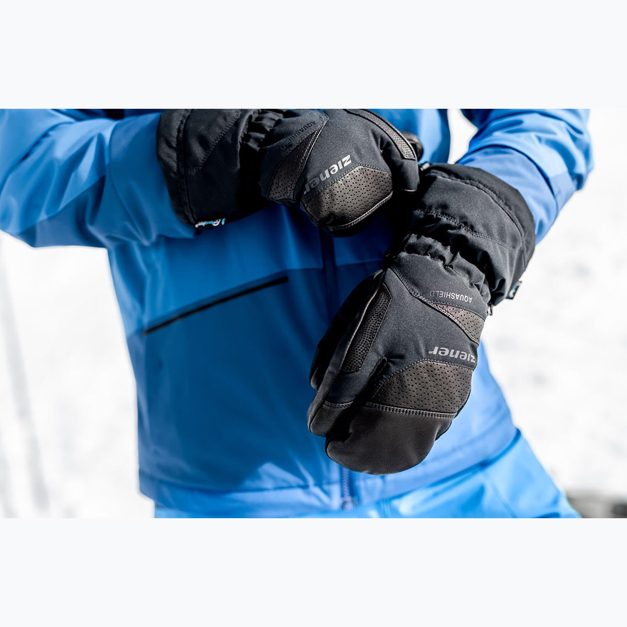 Luvas de esqui masculinas ZIENER Gaikuso Aquashield AW Lobster 4/5