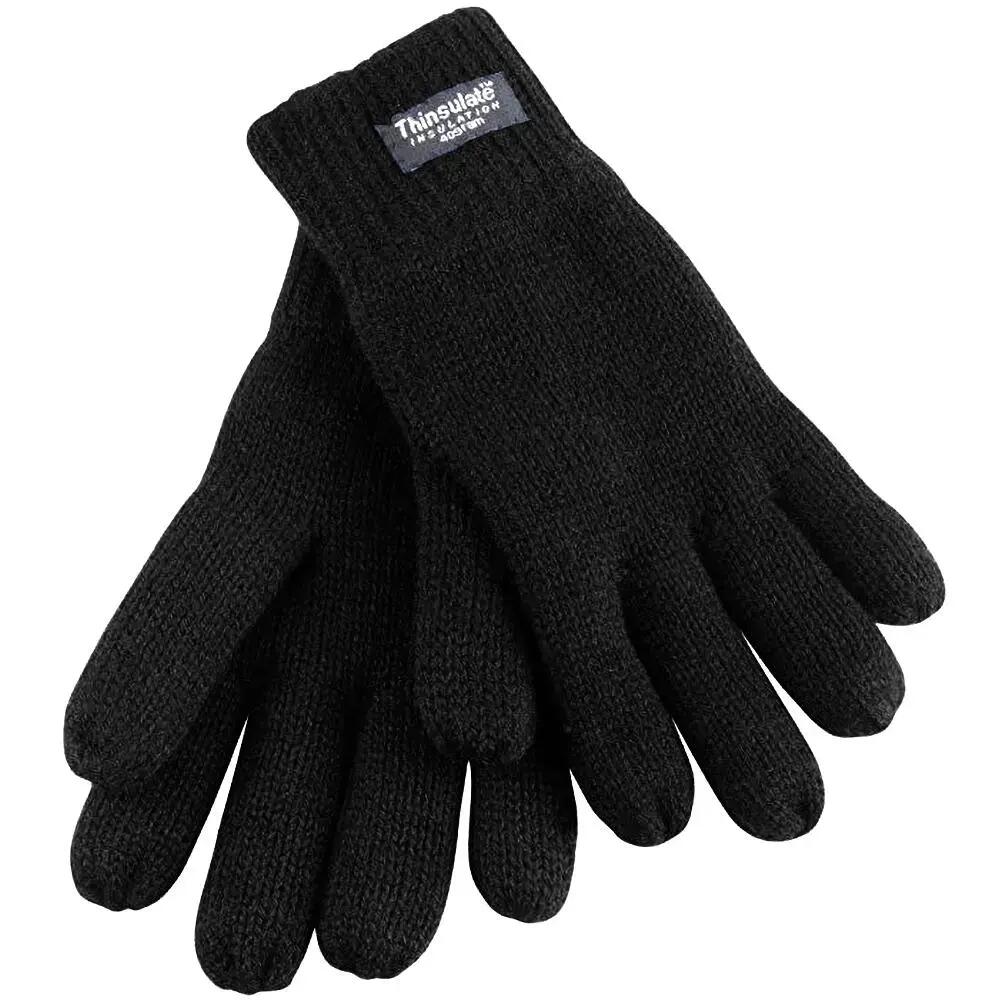 Unisex Thinsulate Lined Thermal Gloves (40g 3M) (Black)