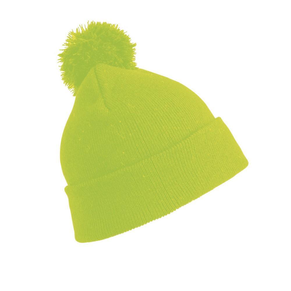 RESULT Vrouwen/dames Winterse benodigdheden Pom Pom Beanie (Fluorescerend Geel)