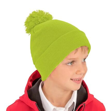 Womens/Ladies Winter Essentials Pom Pom Beanie (bonnet À Pompon) (Jaune Fluo)