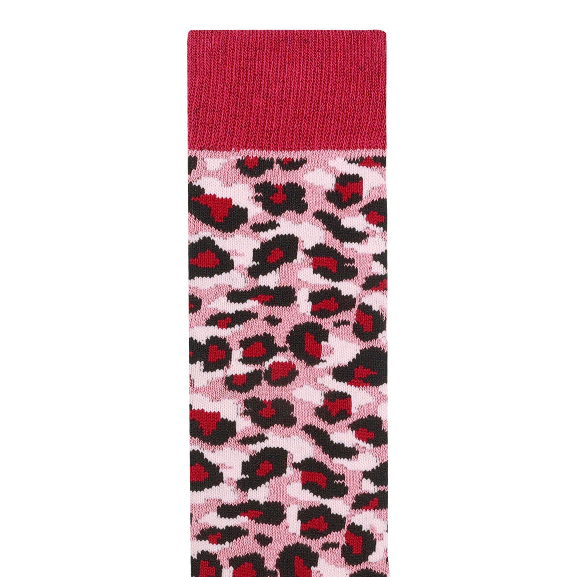 Kinderen/Kinderen Cheetah Print Skisokken (Stoffige roos) 3/4