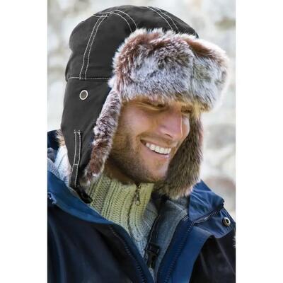 Unisex klassieke thermische winter/ski sherpa trapper hat (jet zwart)