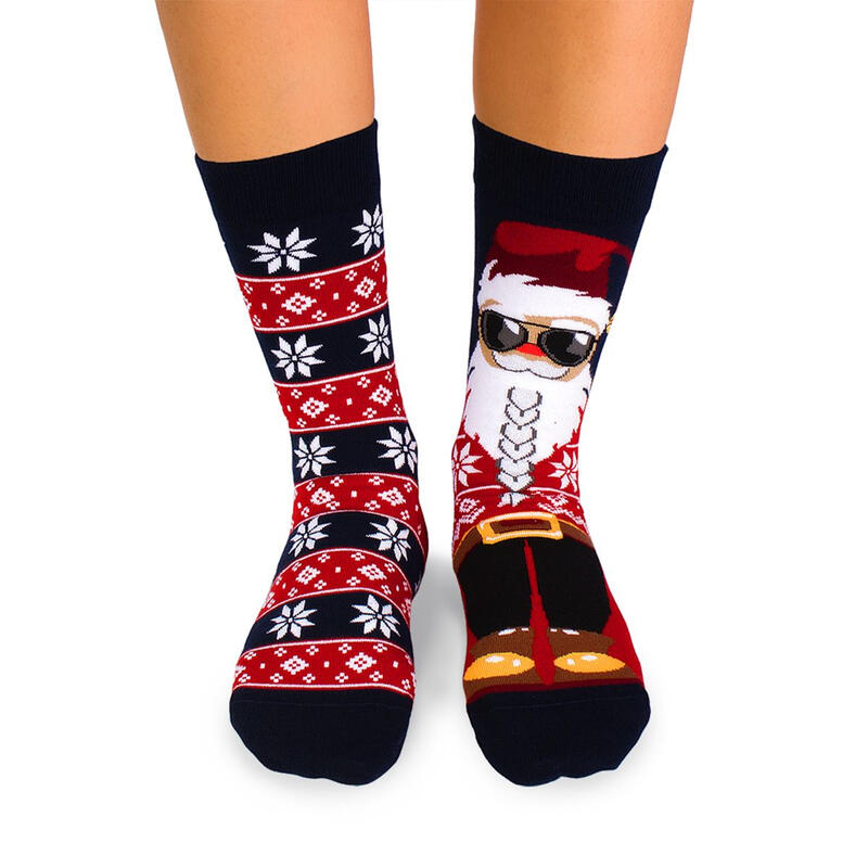 Sosete bumbac de Craciun Cool Santa