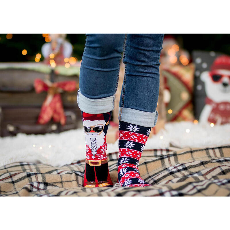 Sosete bumbac de Craciun Cool Santa
